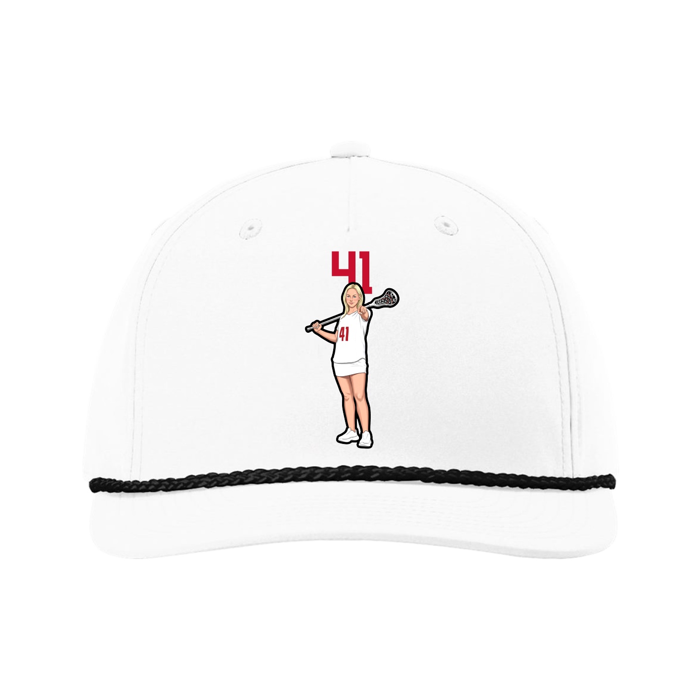 Five-Panel Classic Rope Cap — Number Top in White