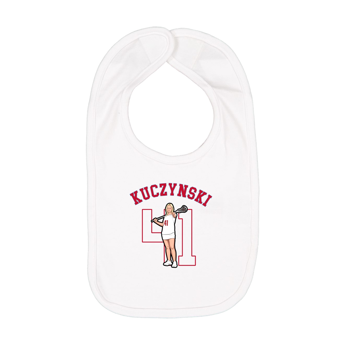 Infant Bib — Shirsey Arch in White