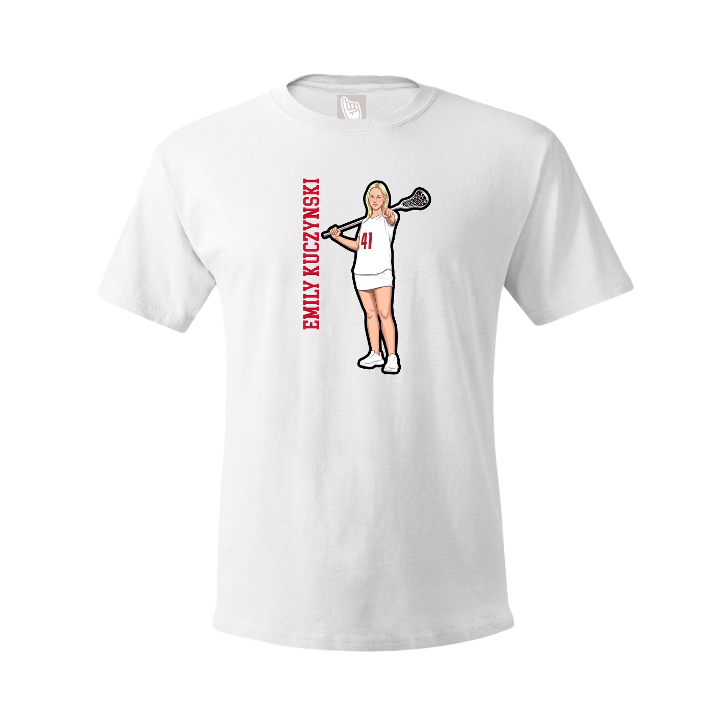Tee — Name Vertical in White