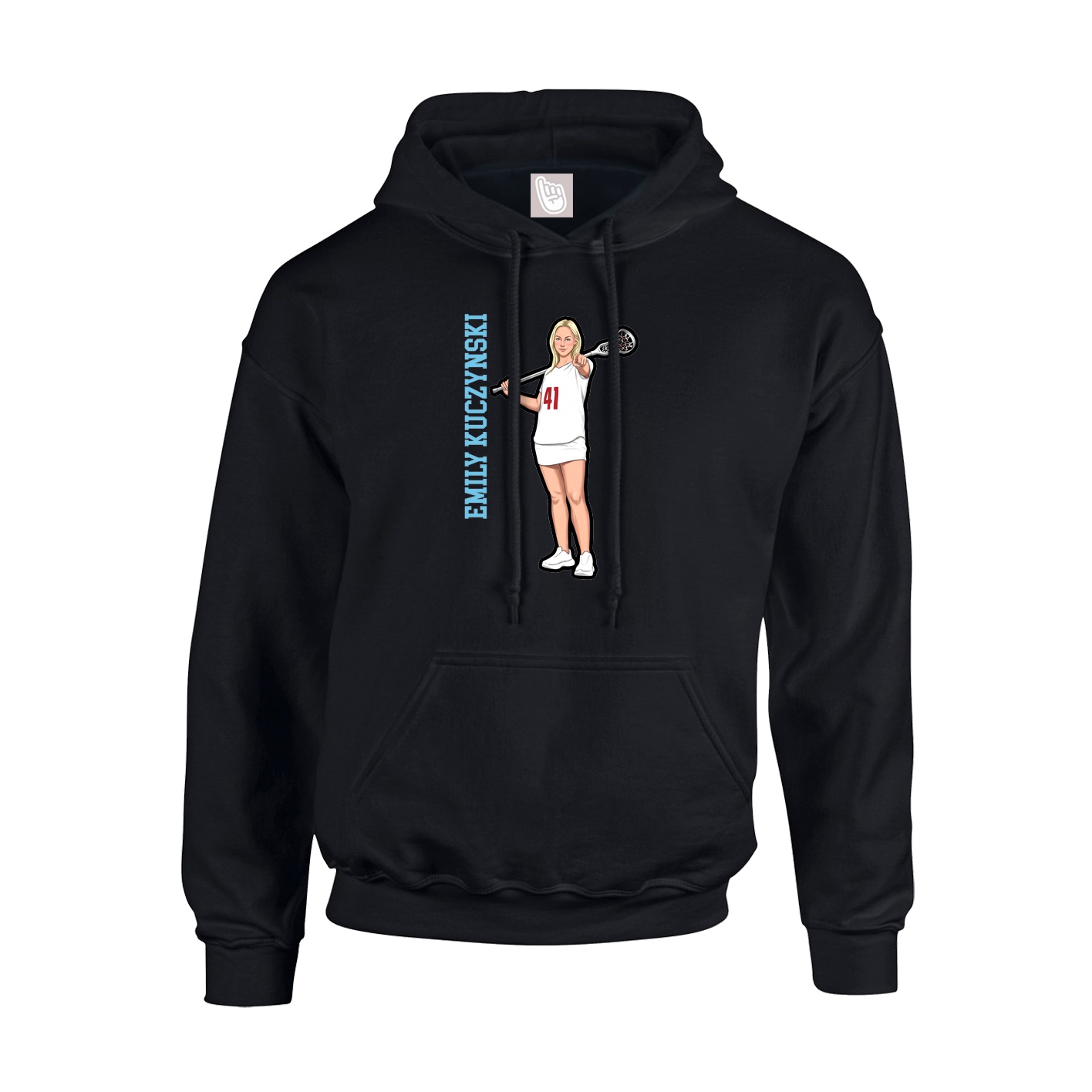 Youth Hoodie — Name Vertical in Black