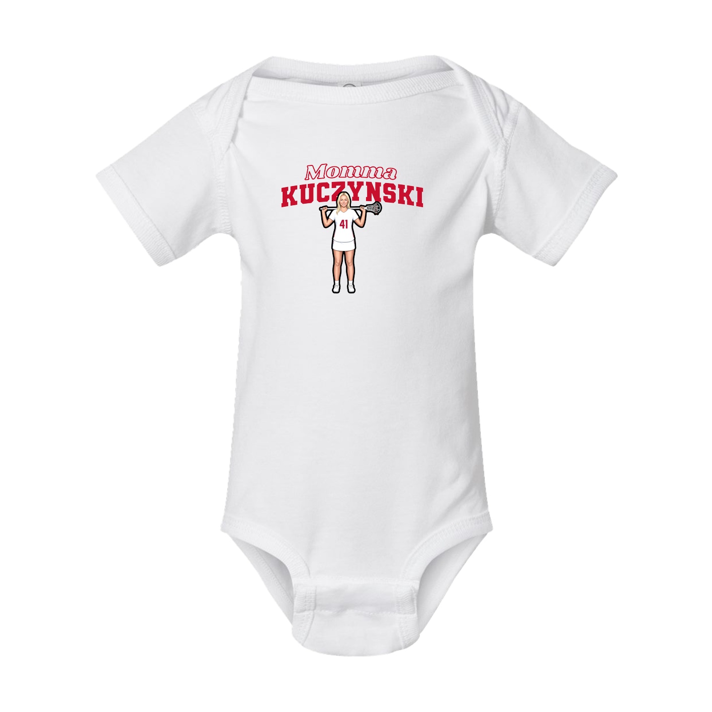 Baby Onesie — Mothers Day Block in White