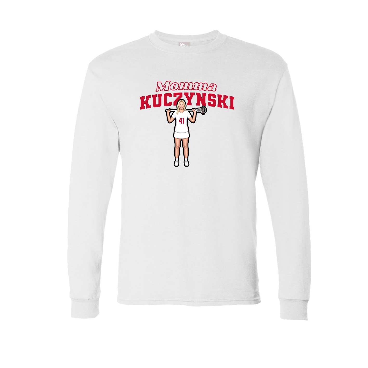 Long Sleeve Tee — Mothers Day Block in White