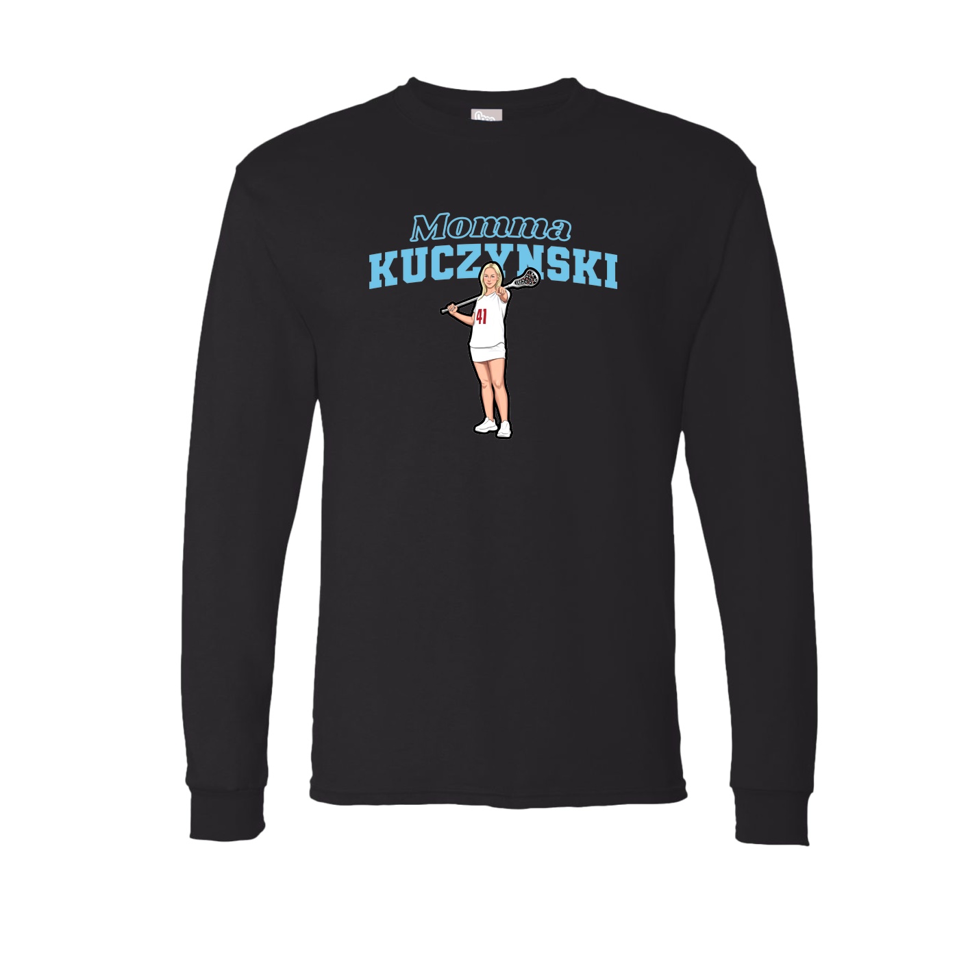 Long Sleeve Tee — Mothers Day Block in Black