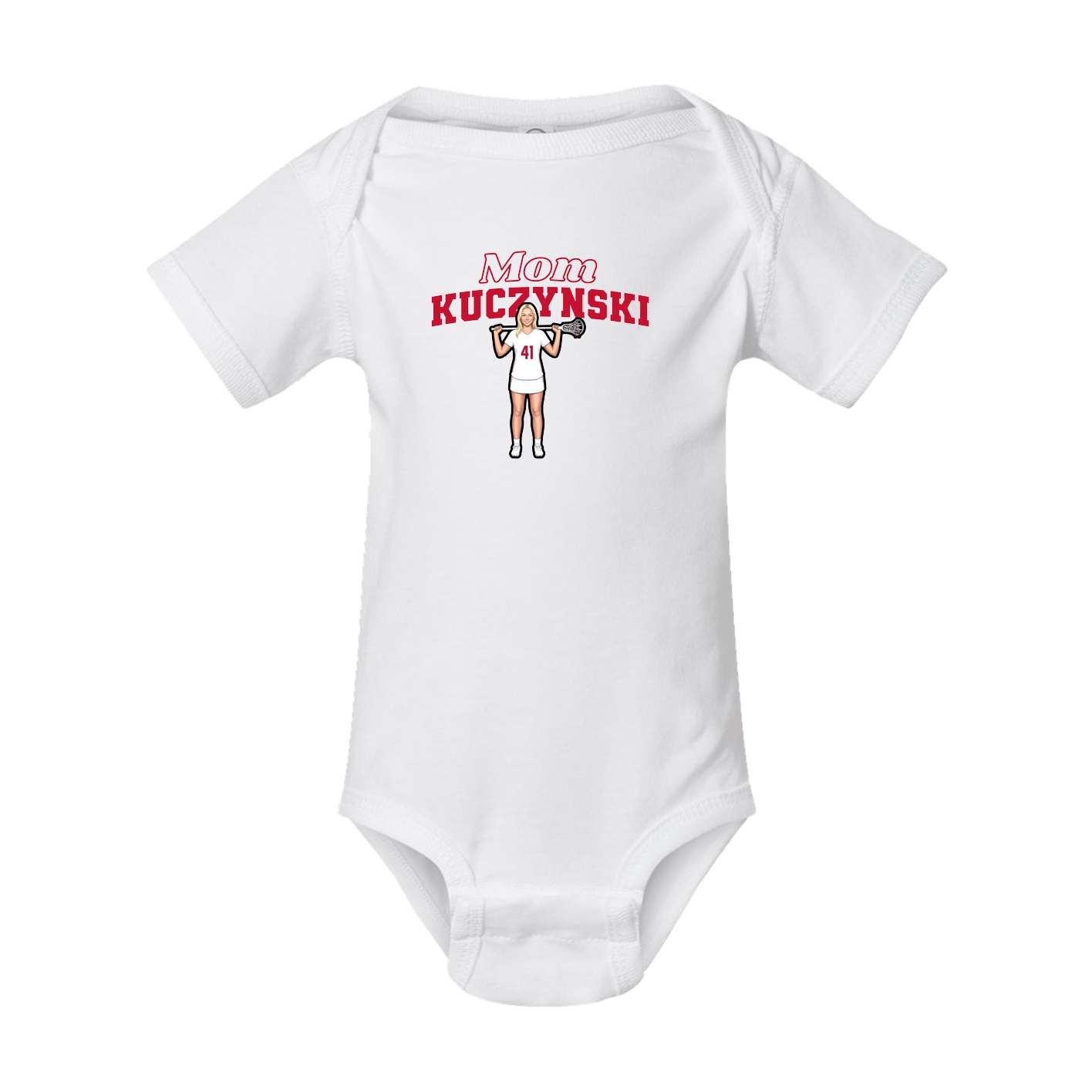 Baby Onesie — Mothers Day Block in White