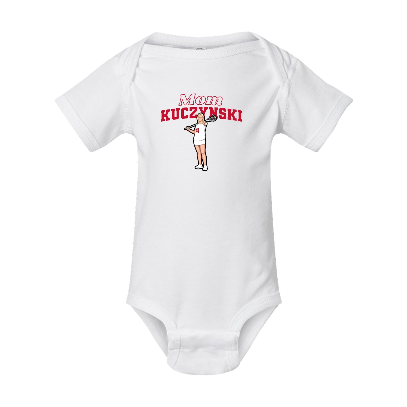 Baby Onesie — Mothers Day Block in White