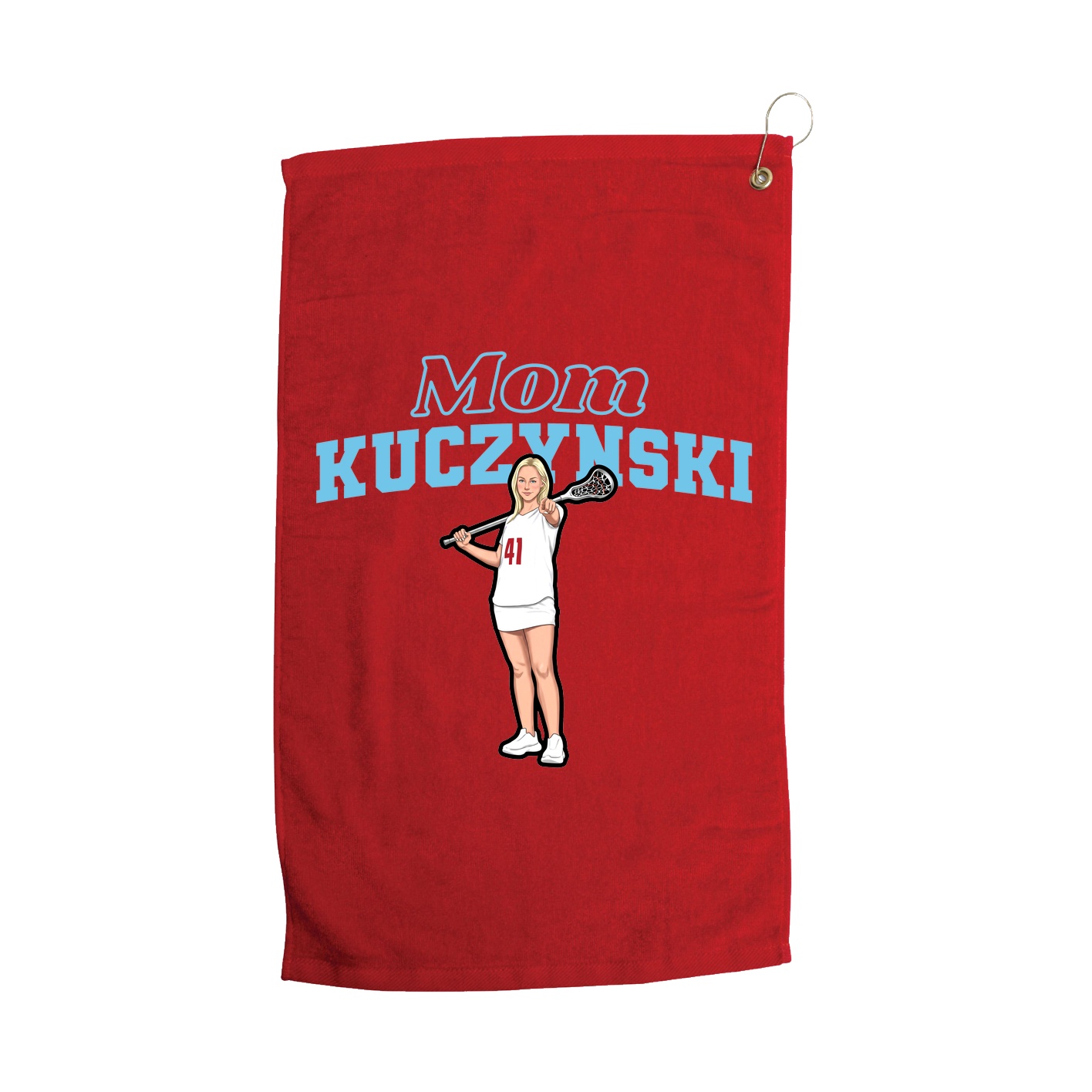 Golf Towel — Mothers Day Block in Red