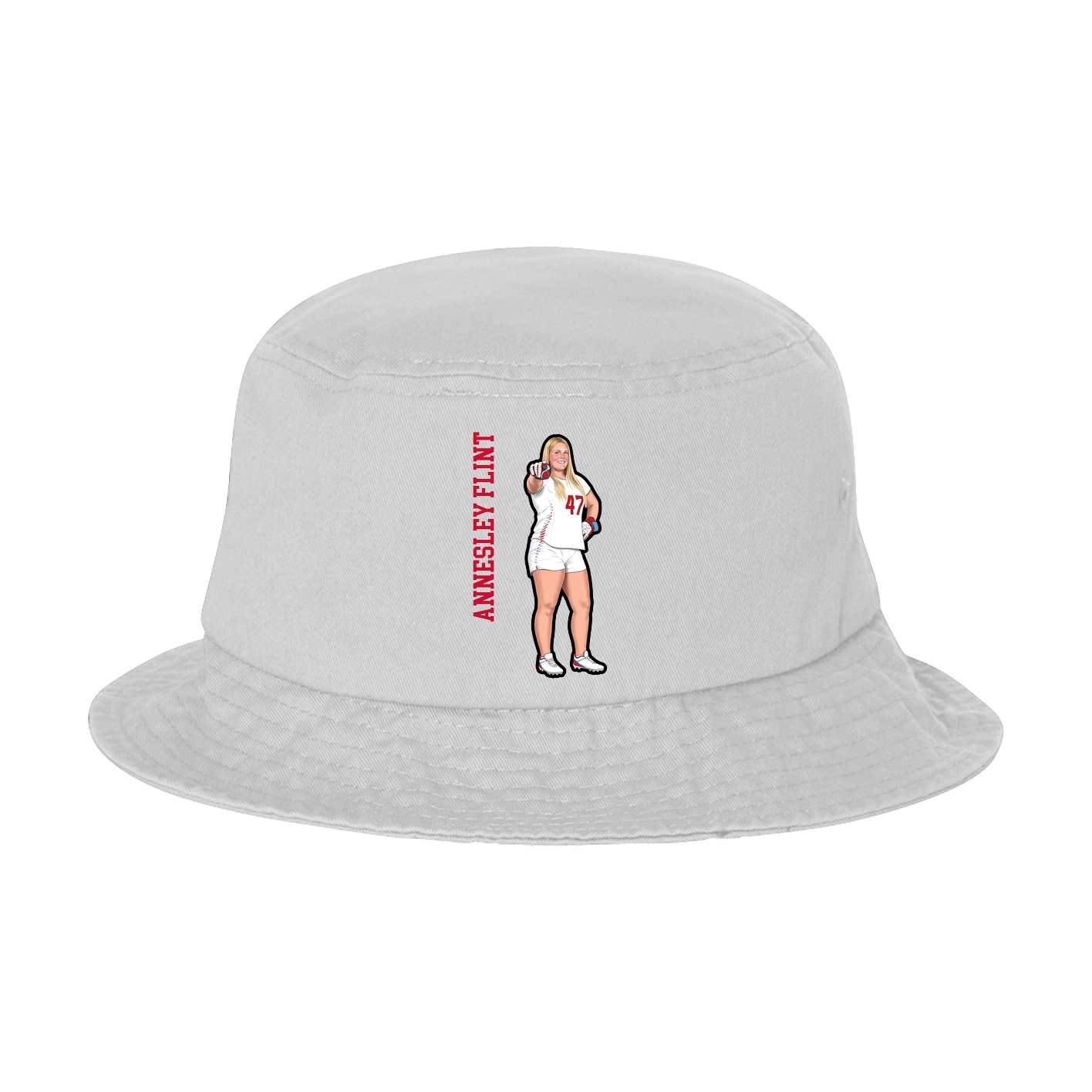 Bucket Cap — Name Vertical in White