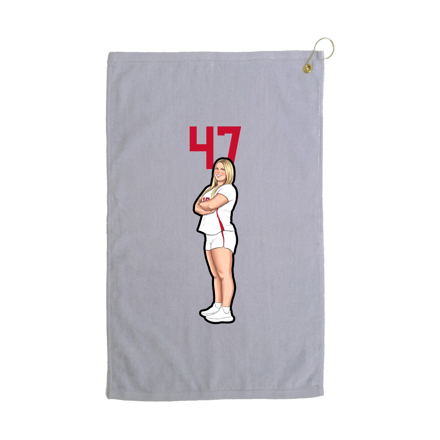 Golf Towel — Number Top in Grey