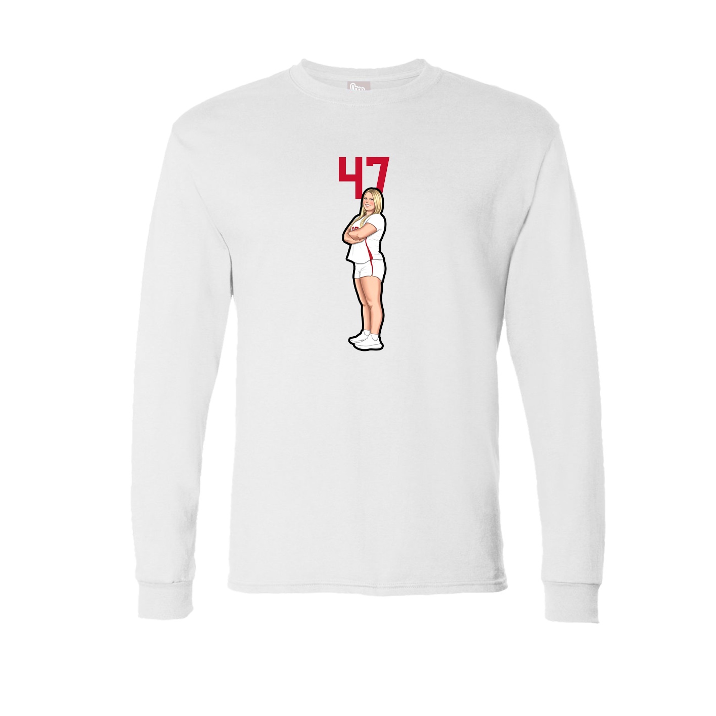 Long Sleeve Tee — Number Top in White
