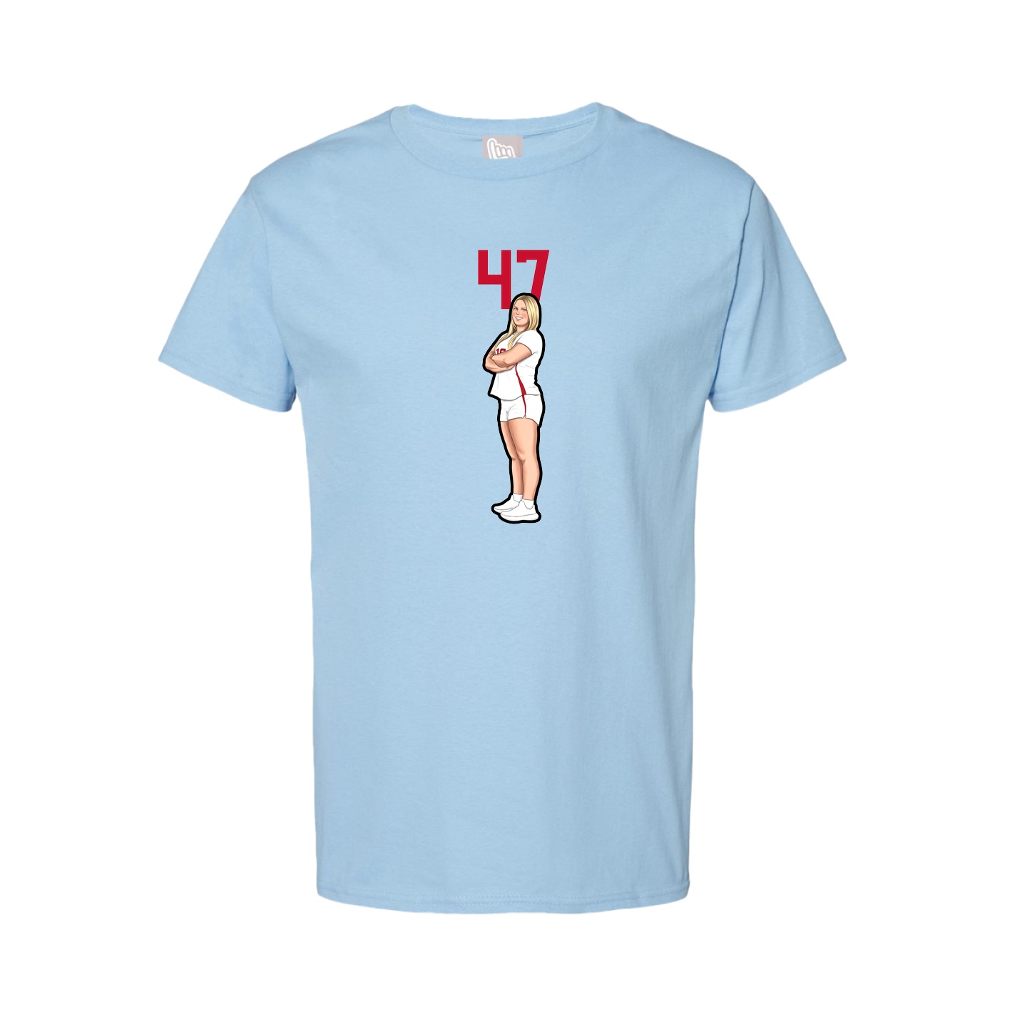 Youth Tee — Number Top in Light Blue