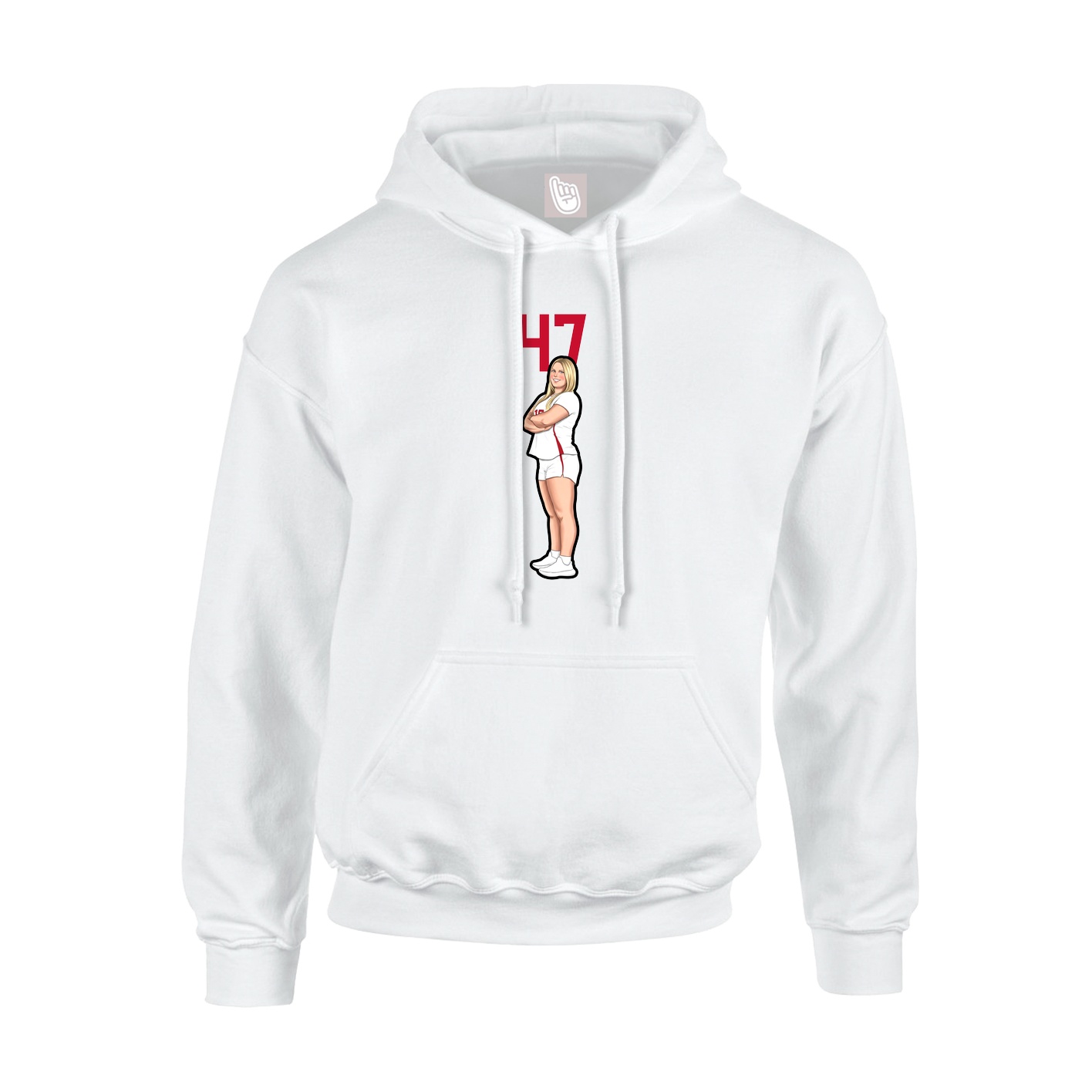 Youth Hoodie — Number Top in White