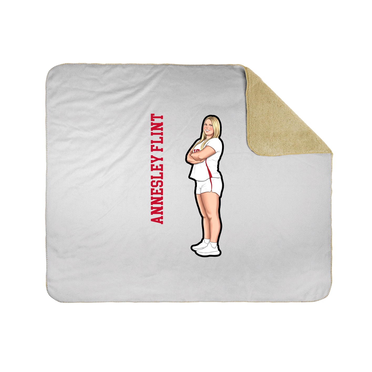 Throw Blanket — Name Vertical in White