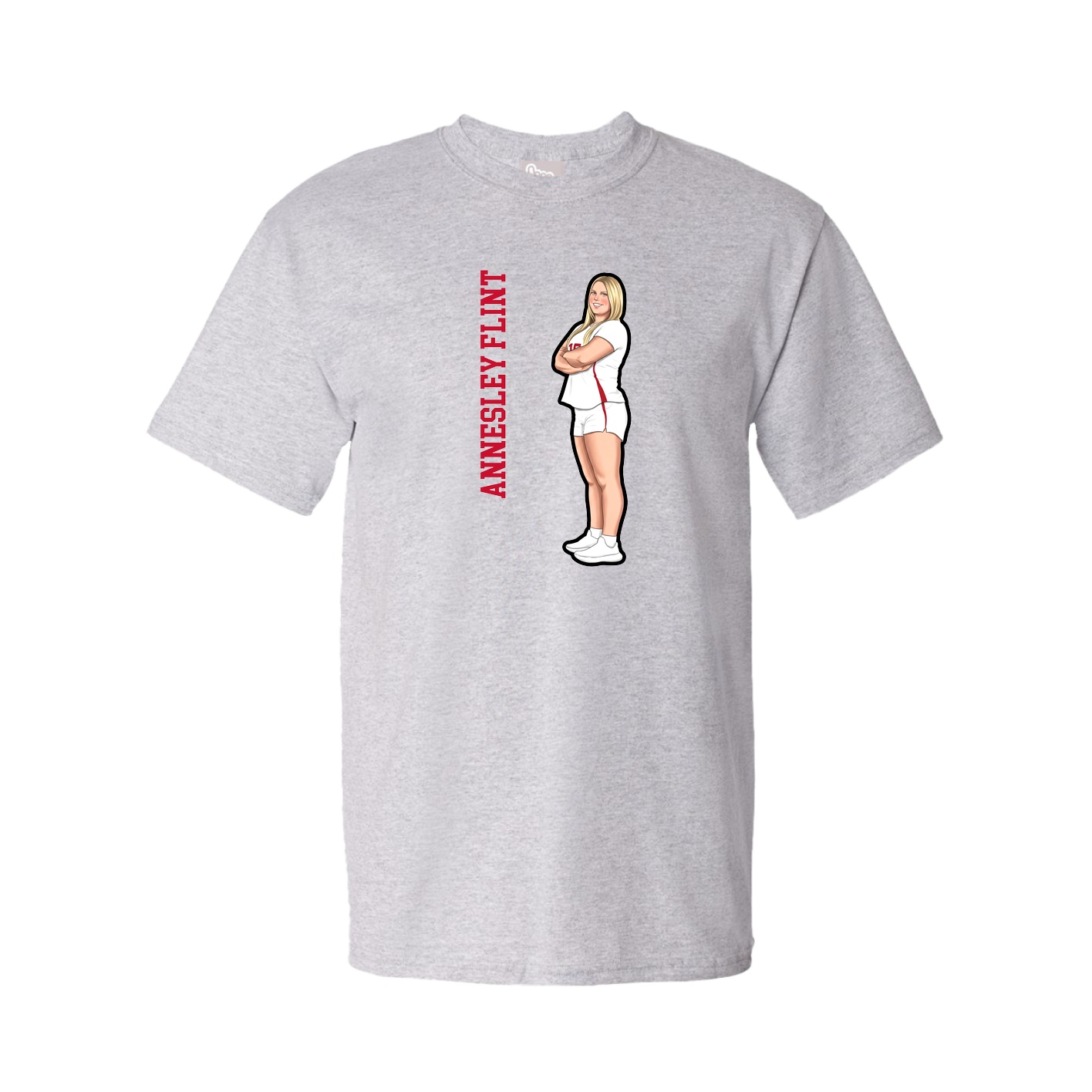 Tee — Name Vertical in Grey