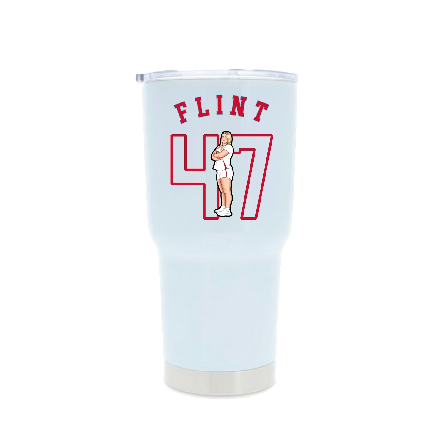 30oz Stainless Steel Tumbler — Shirsey Arch in White