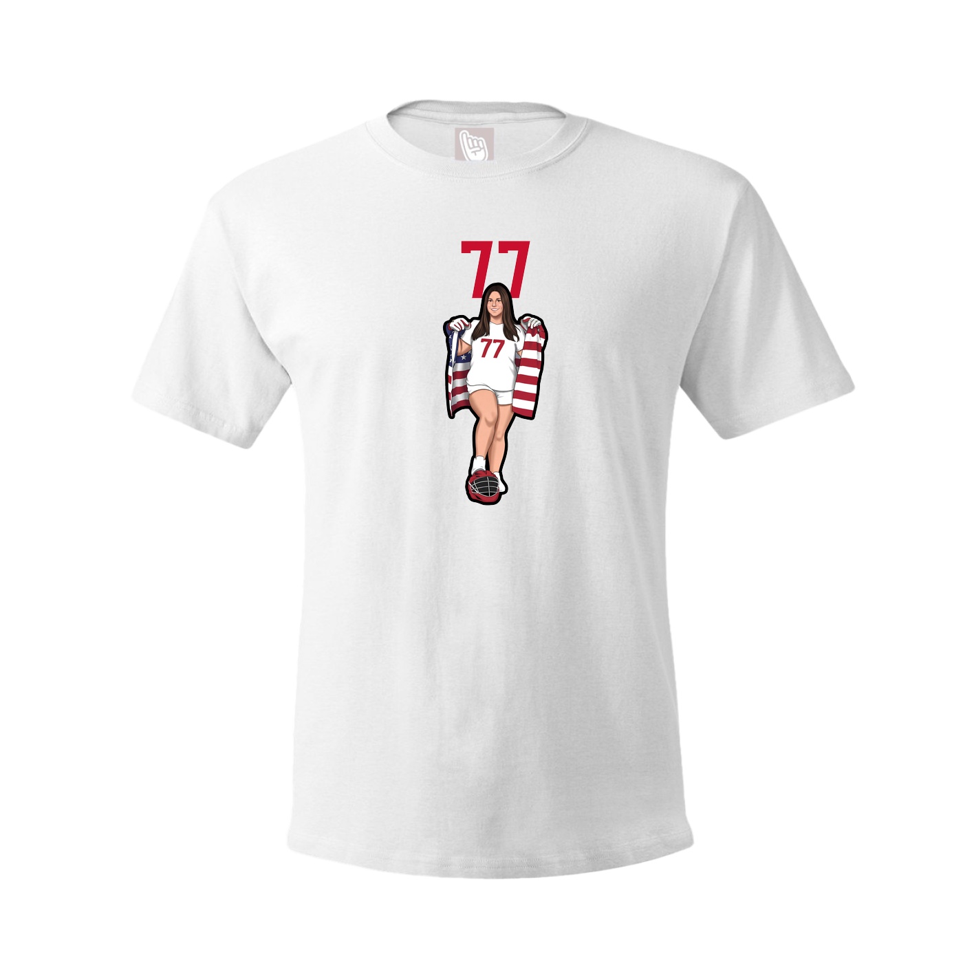 Youth Tee — Number Top in White