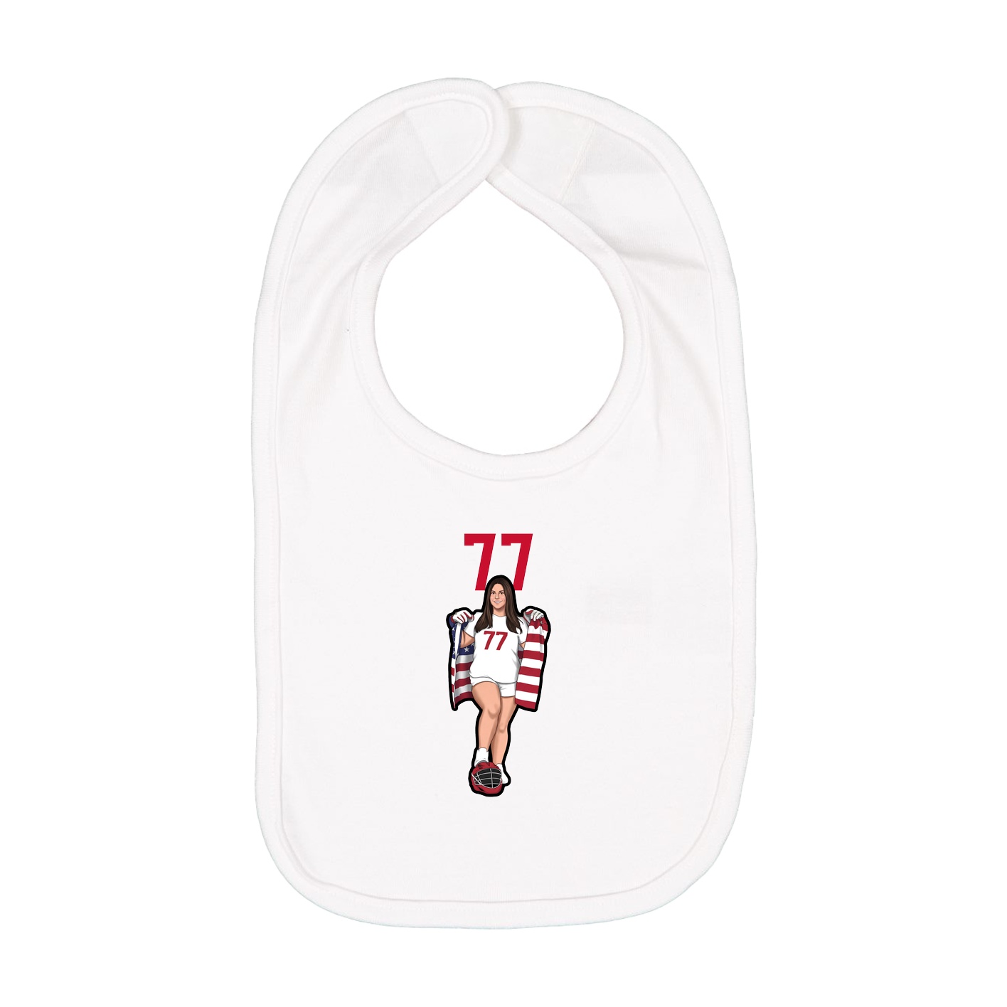 Infant Bib — Number Top in White