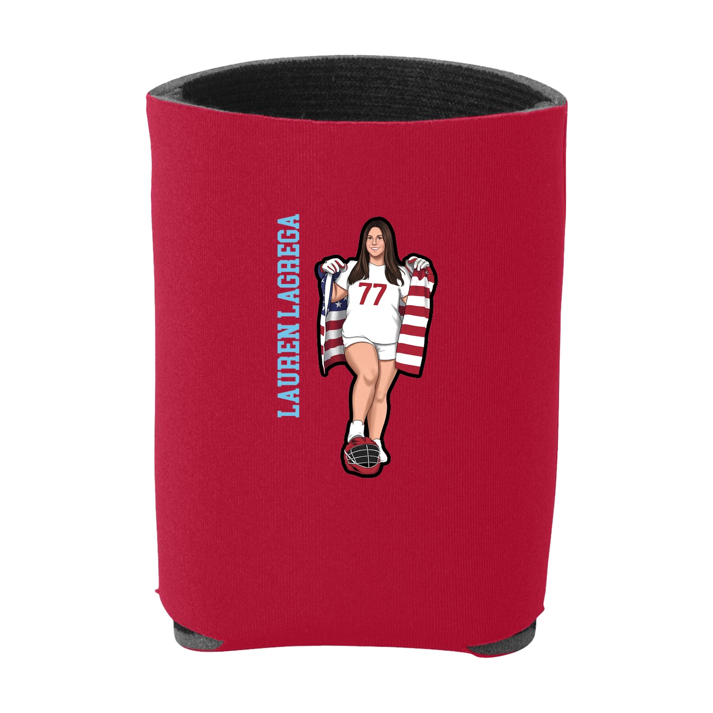 Can Holder — Name Vertical in Red