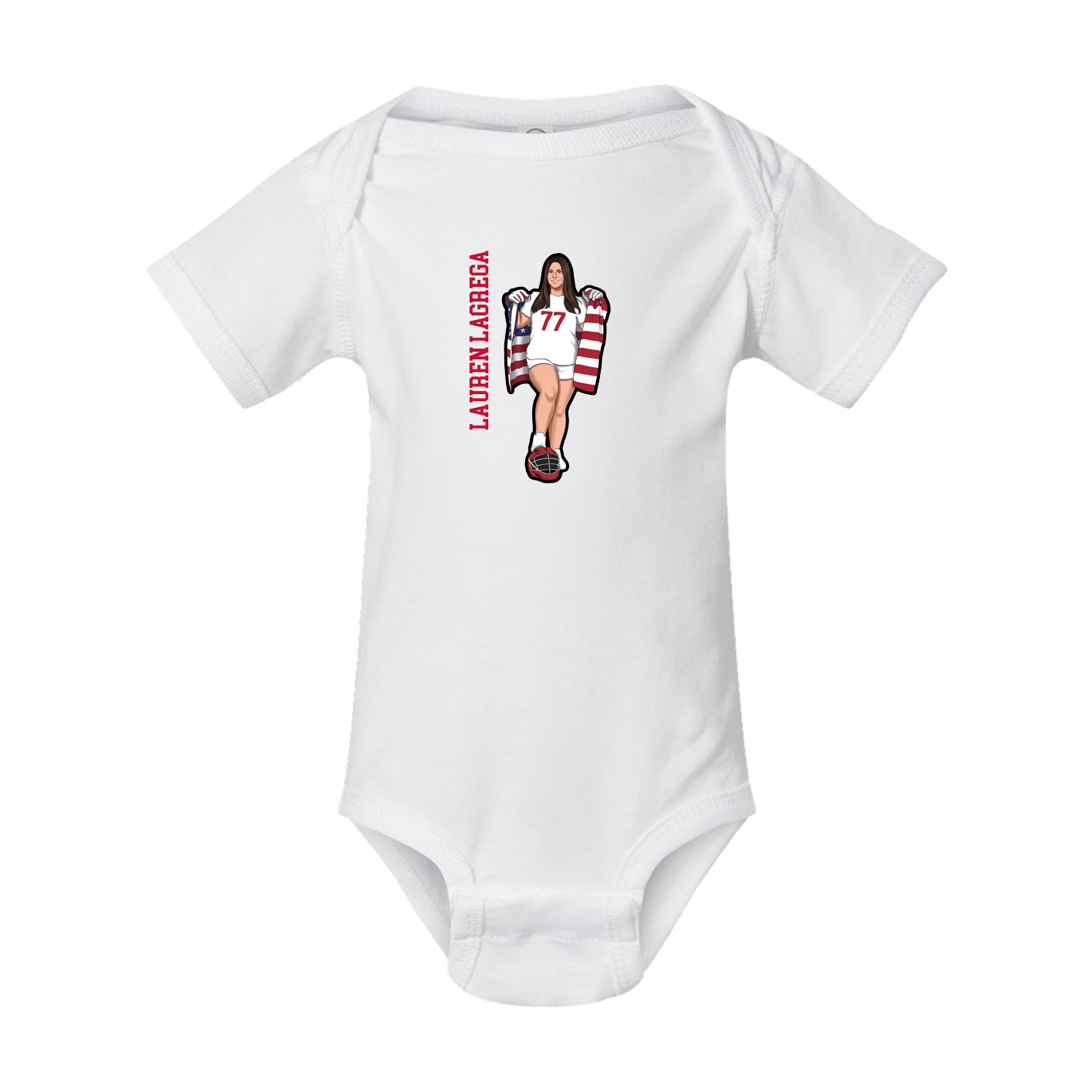 Baby Onesie — Name Vertical in White