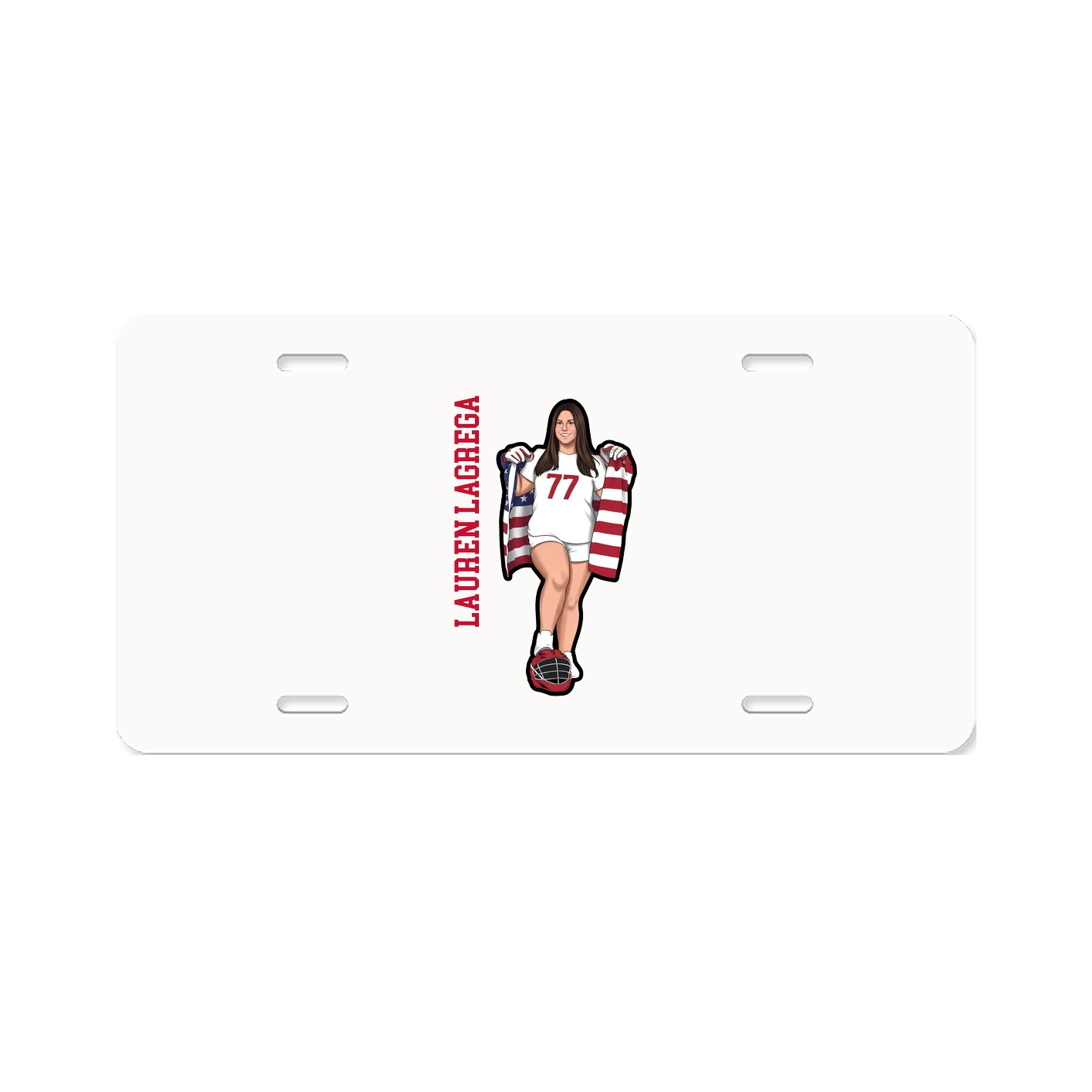License Plate — Name Vertical in Classic