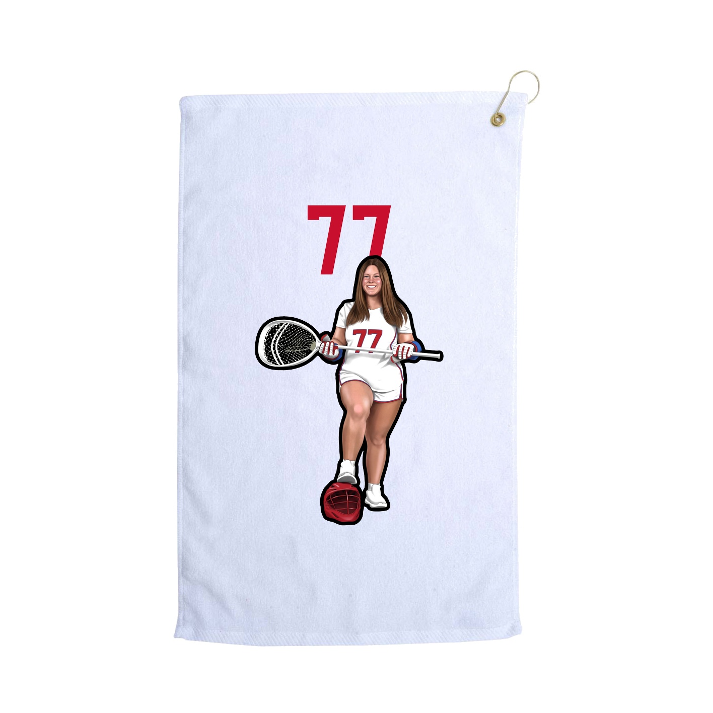 Golf Towel — Number Top in White
