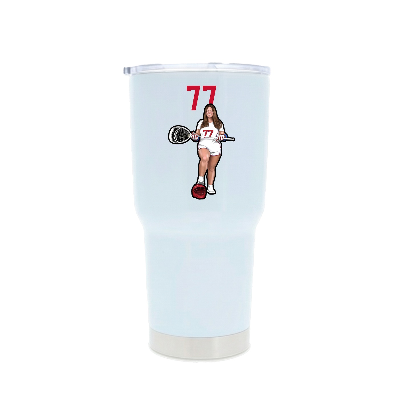 30oz Stainless Steel Tumbler — Number Top in White