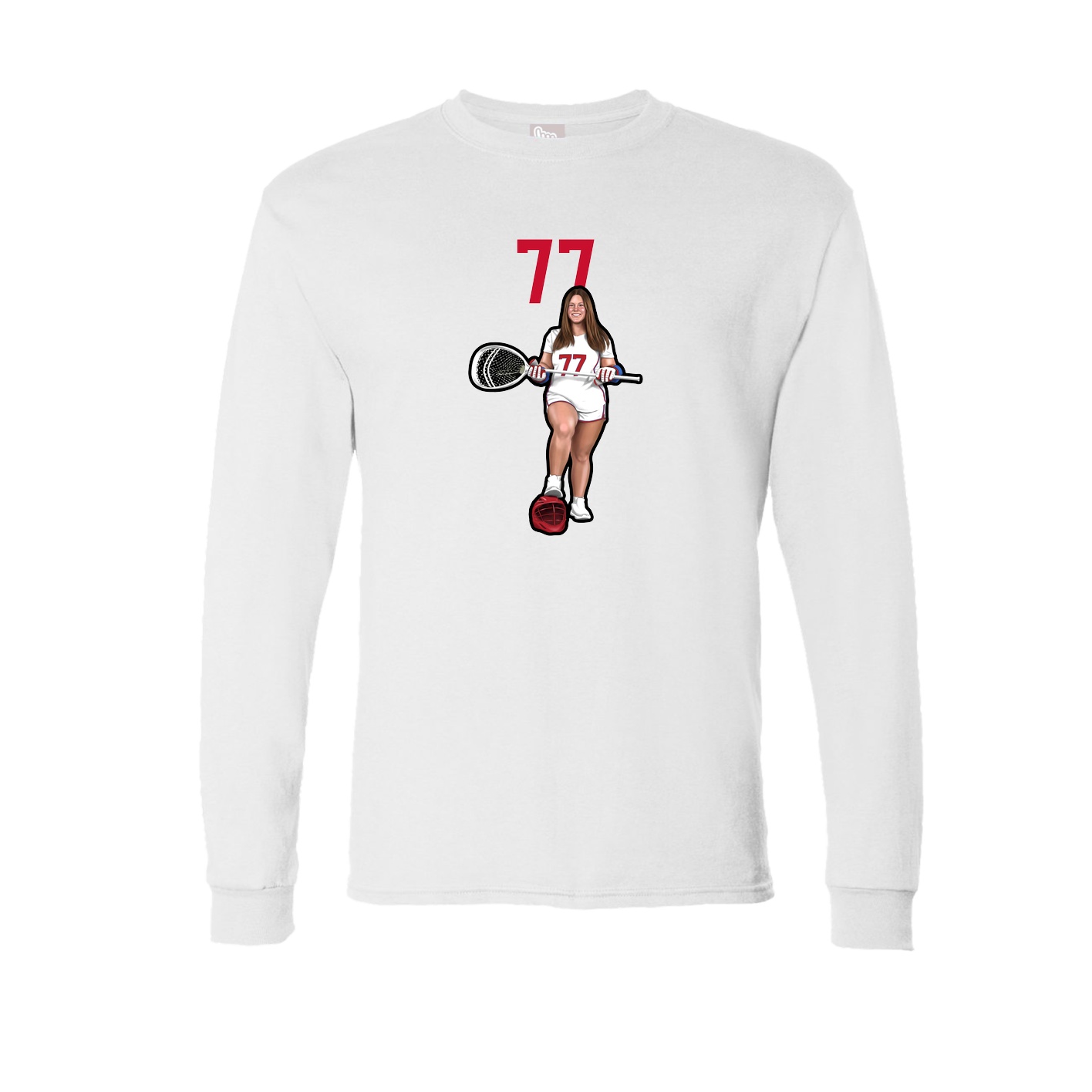 Long Sleeve Tee — Number Top in White