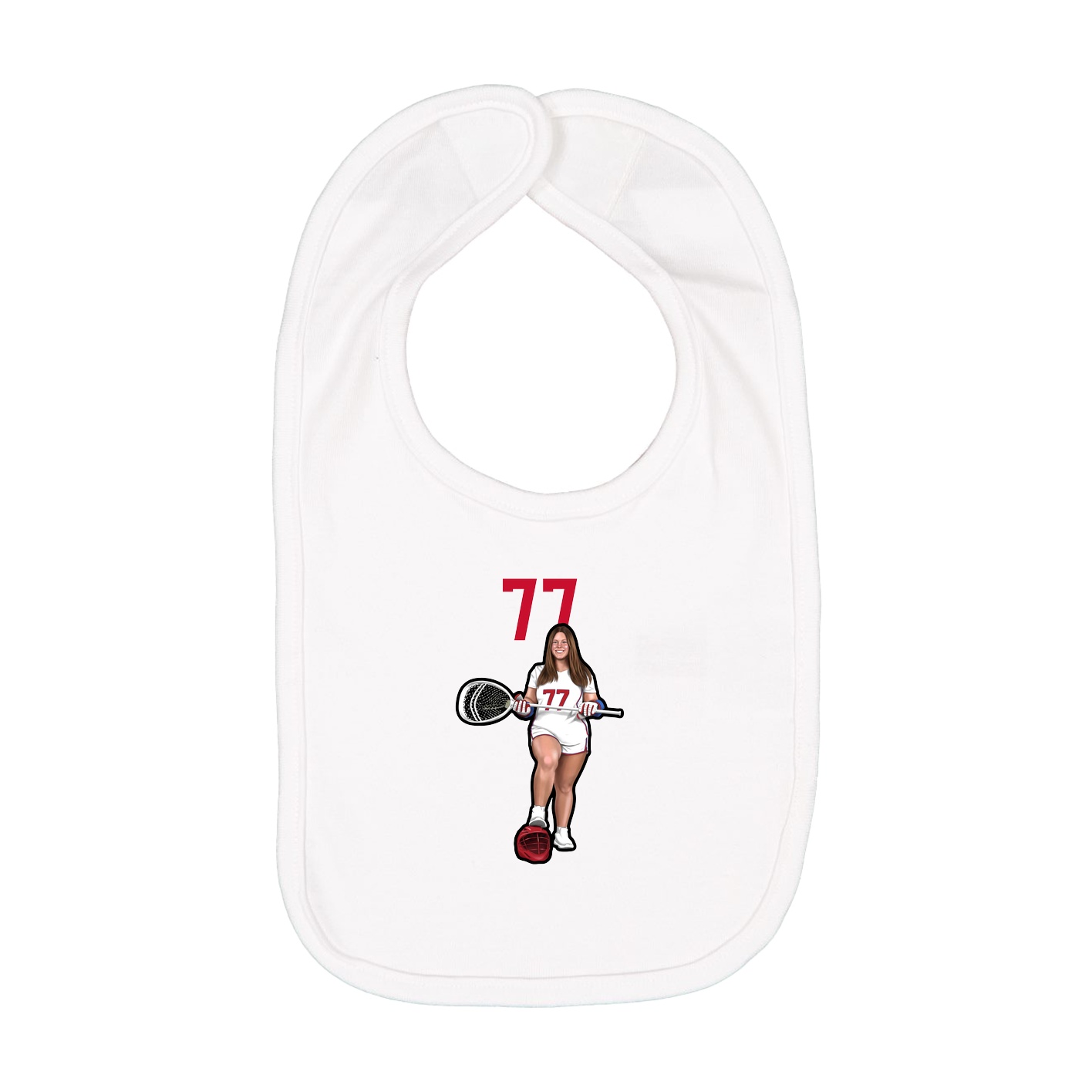 Infant Bib — Number Top in White
