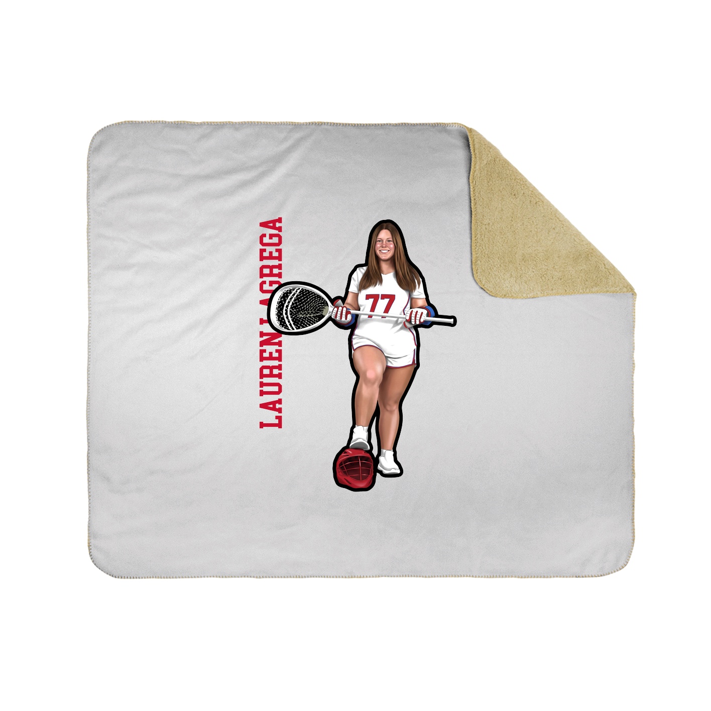 Throw Blanket — Name Vertical in White