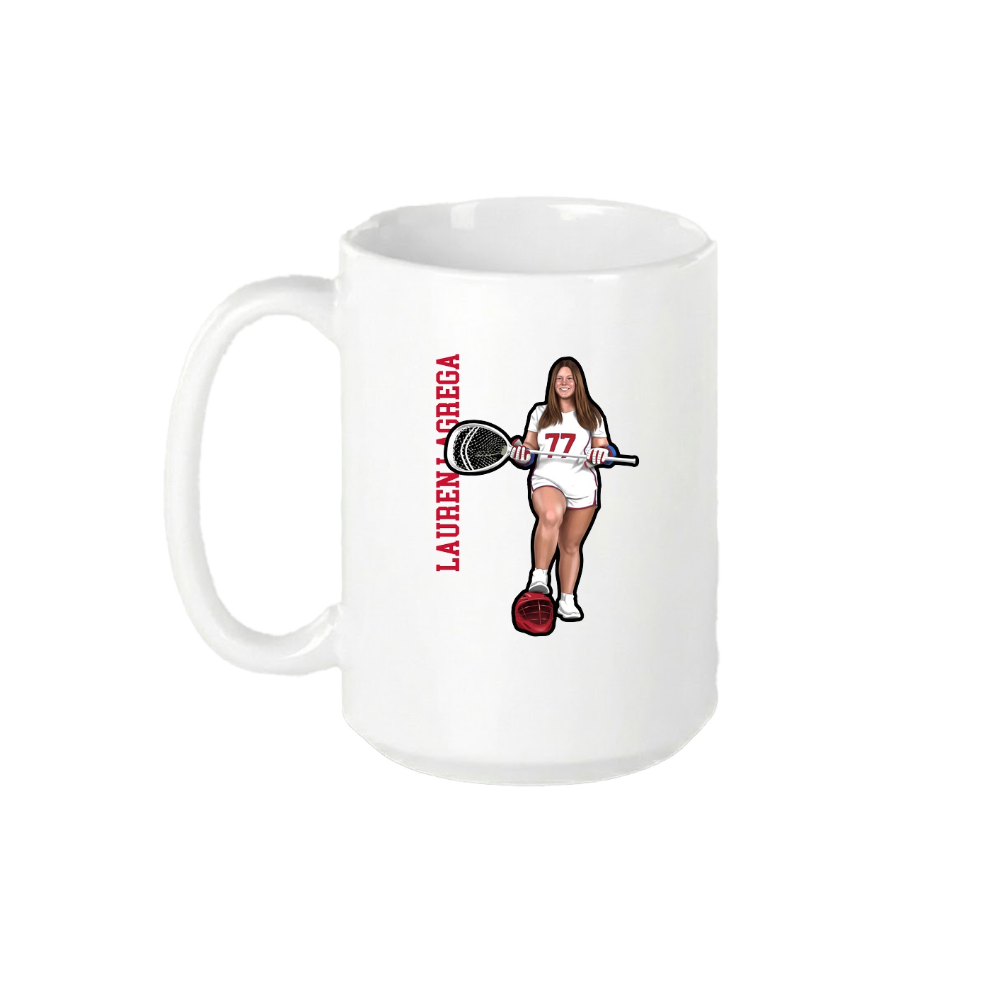 15oz Coffee Mug — Name Vertical in White