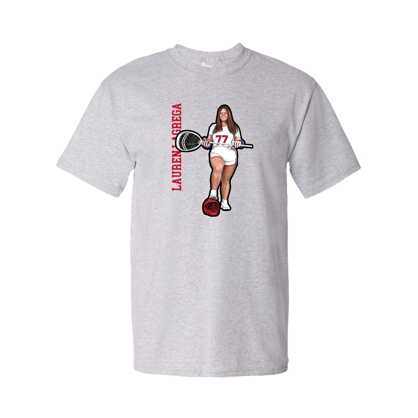 Youth Tee — Name Vertical in Grey