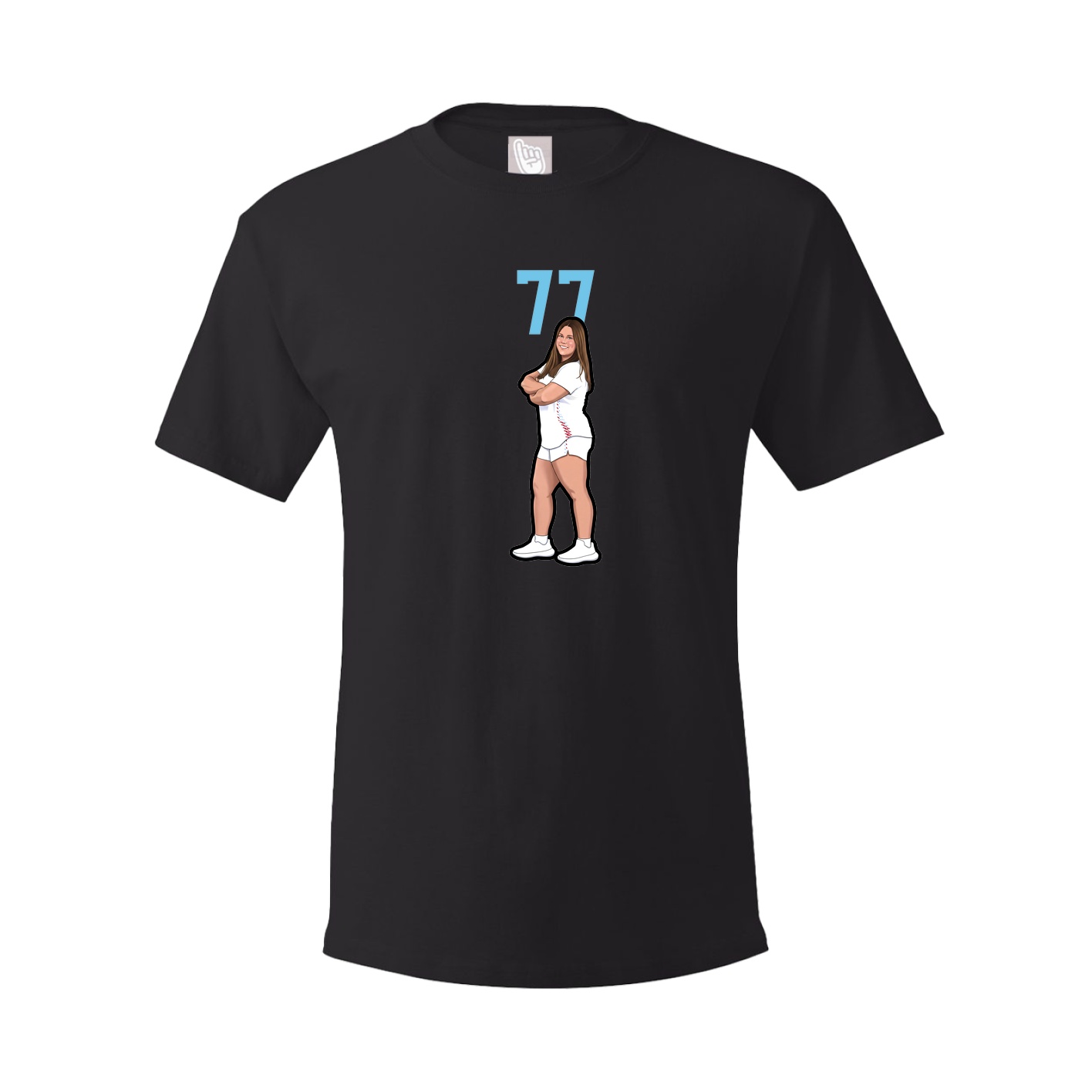 Youth Tee — Number Top in Black