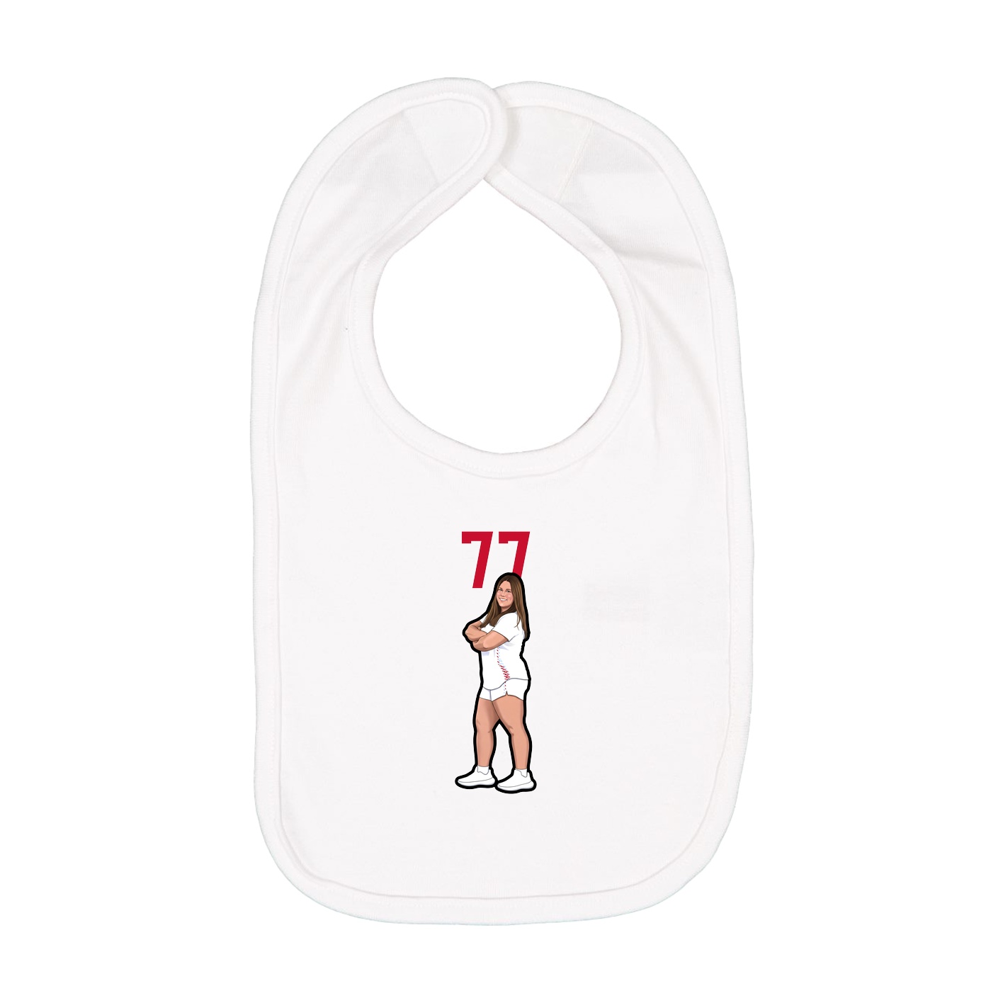 Infant Bib — Number Top in White