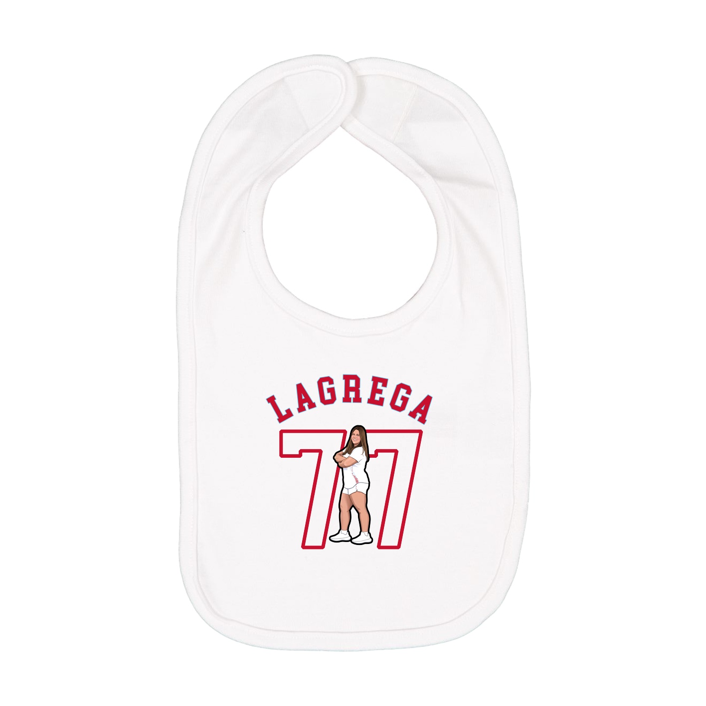 Infant Bib — Shirsey Arch in White