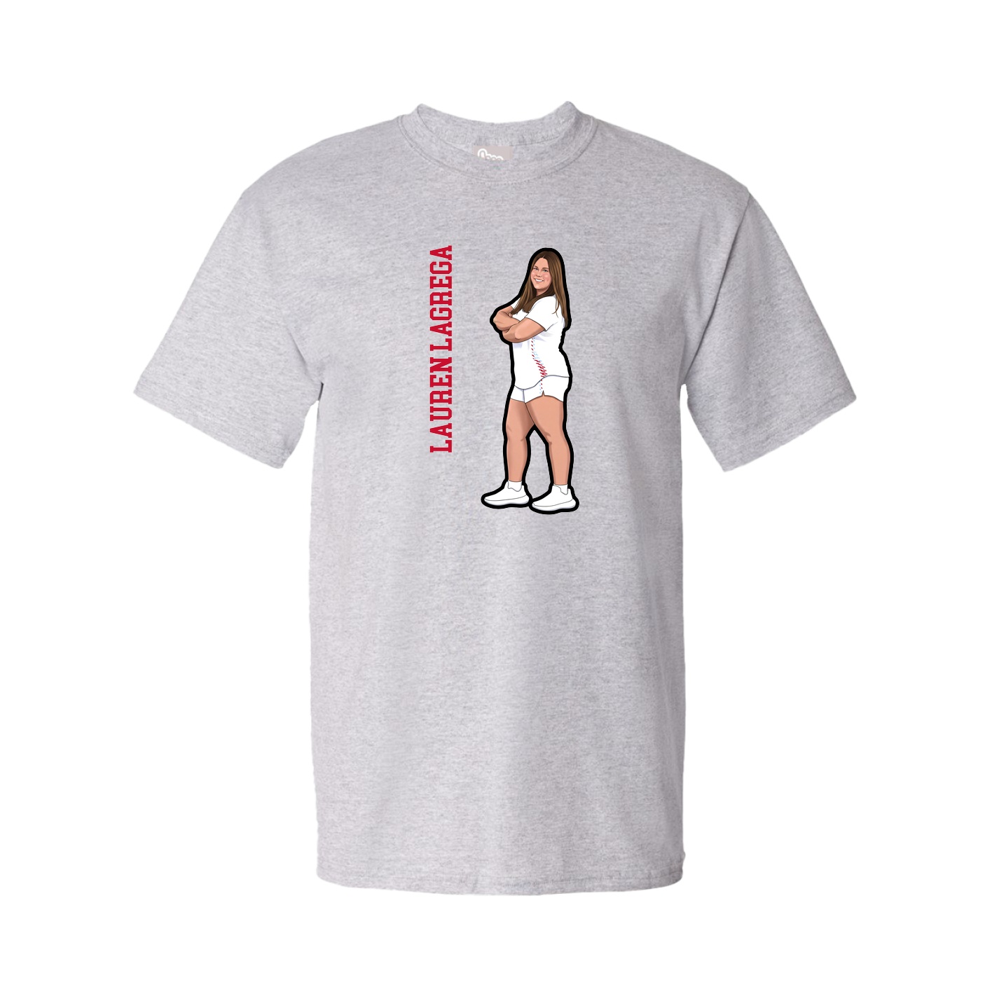 Tee — Name Vertical in Grey