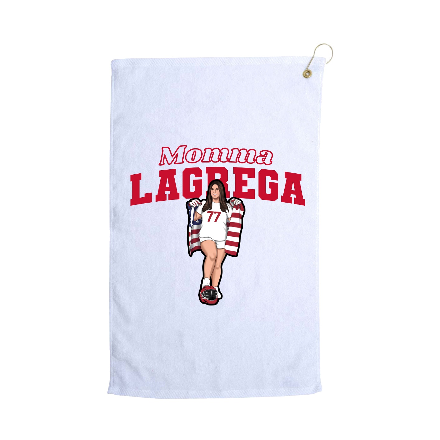 Golf Towel — Mothers Day Block in White