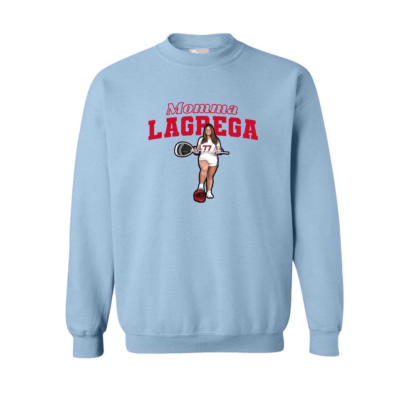 Fleece Crew — Mothers Day Block in Light Blue