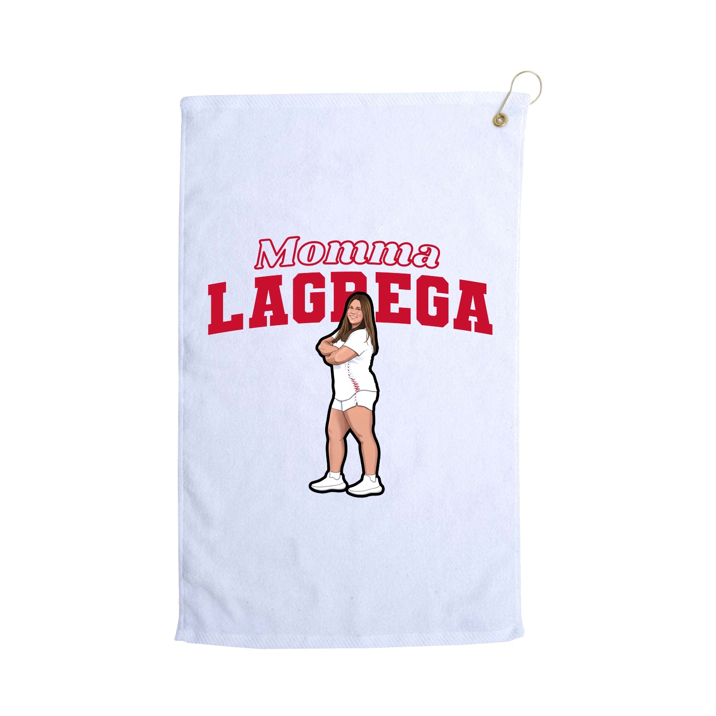Golf Towel — Mothers Day Block in White