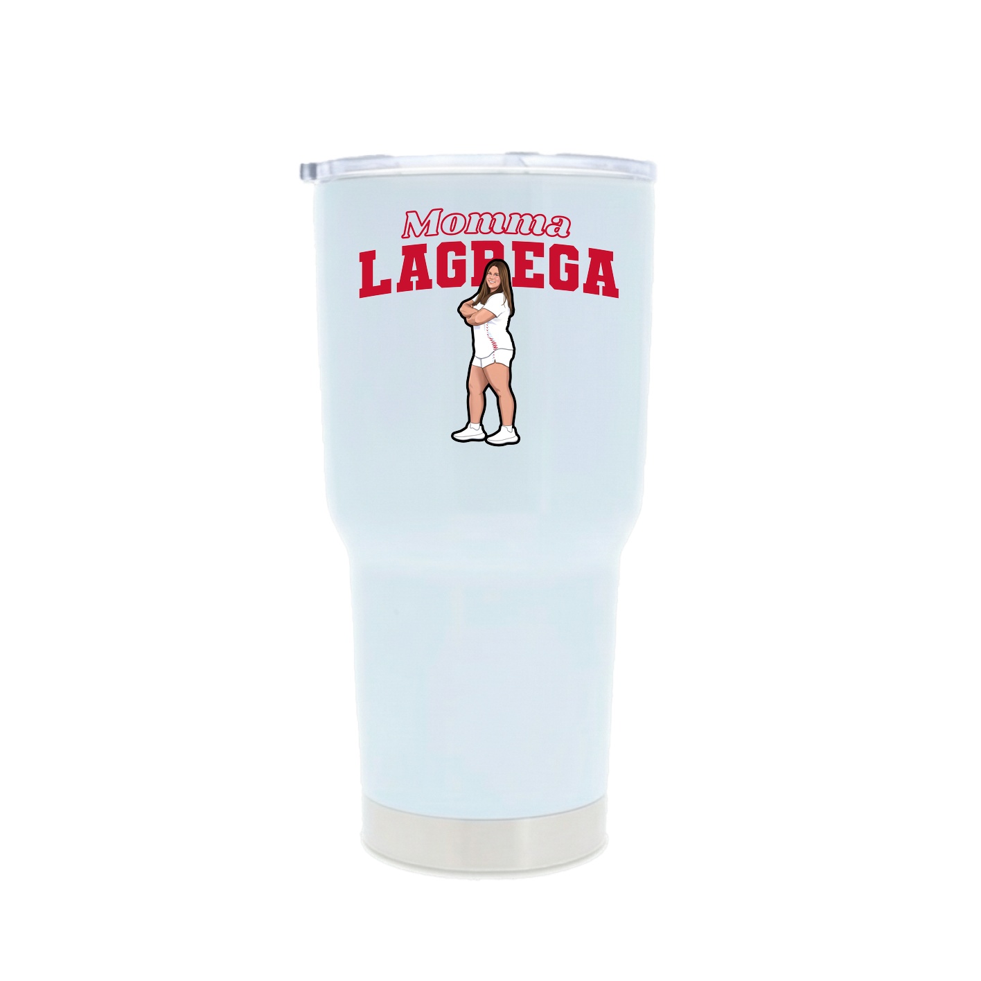 30oz Stainless Steel Tumbler — Mothers Day Block in White
