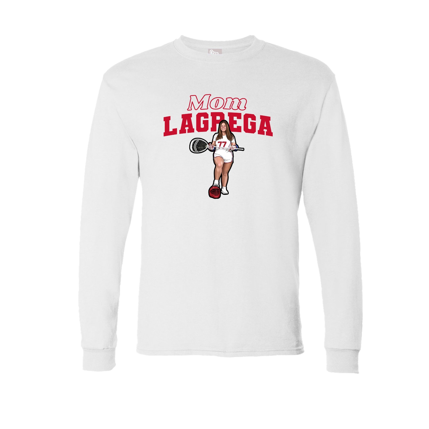 Long Sleeve Tee — Mothers Day Block in White