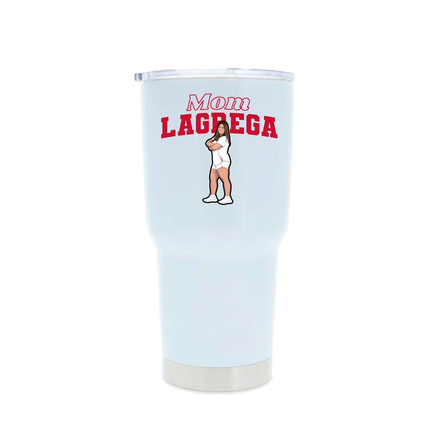 30oz Stainless Steel Tumbler — Mothers Day Block in White