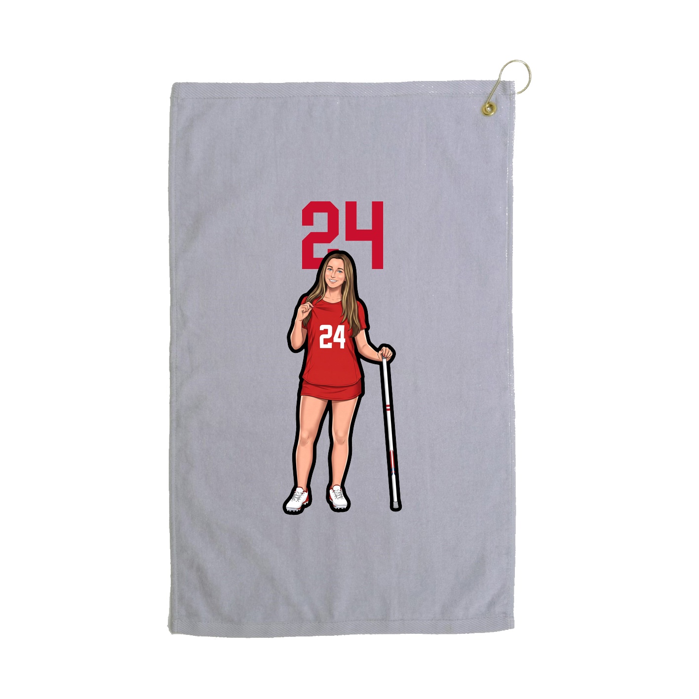 Golf Towel — Number Top in Grey