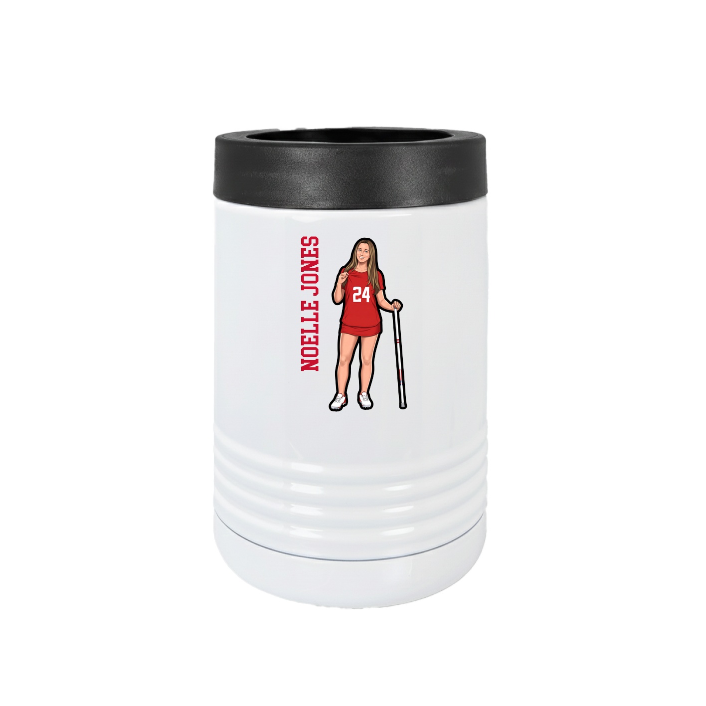 Beverage Holder — Name Vertical in White