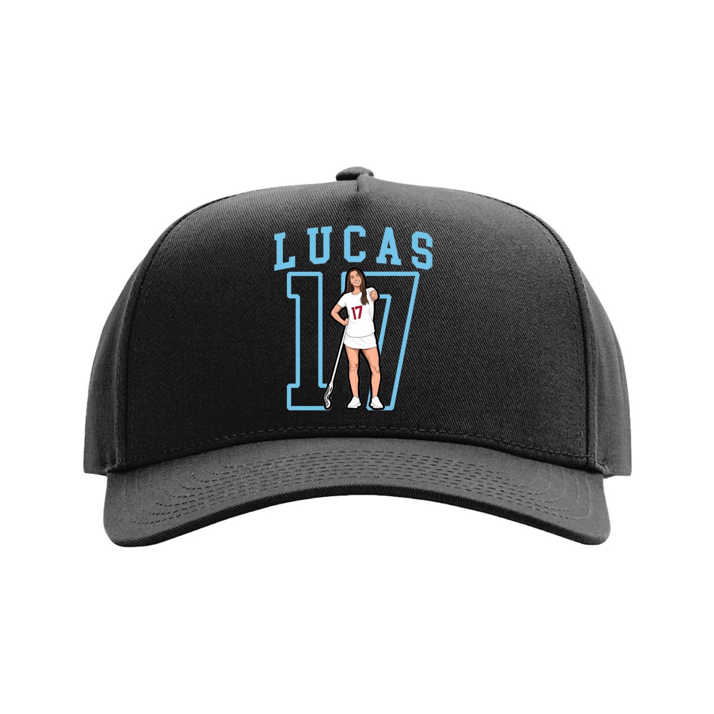 Full Fabric Five-Panel Champ Cap — Shirsey in Black