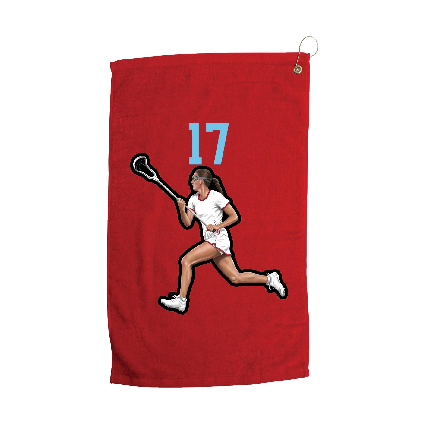 Golf Towel — Number Top in Red