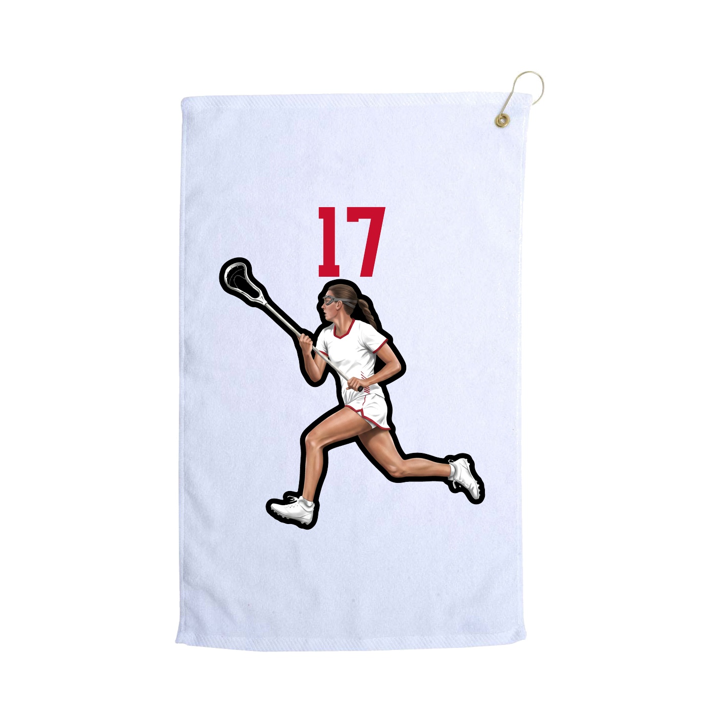 Golf Towel — Number Top in White