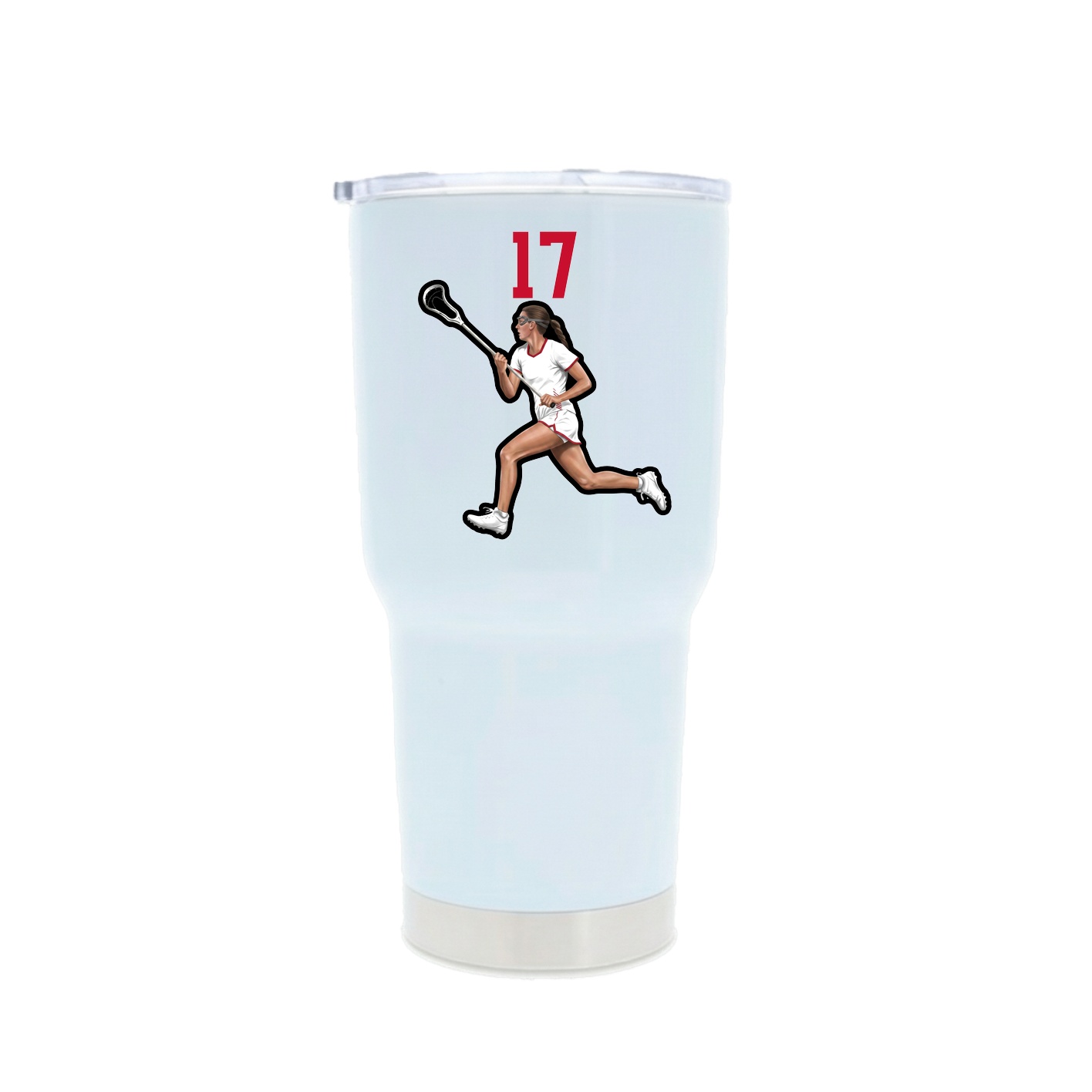 30oz Stainless Steel Tumbler — Number Top in White