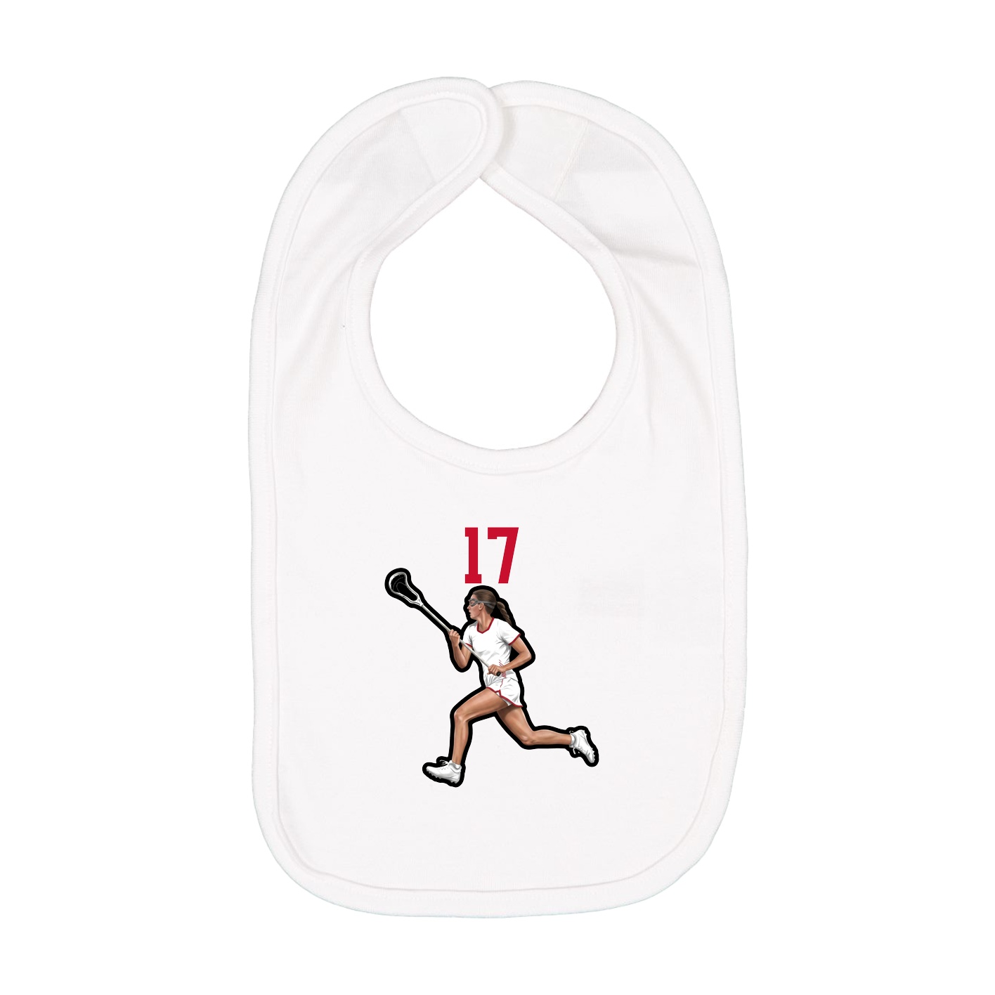 Infant Bib — Number Top in White