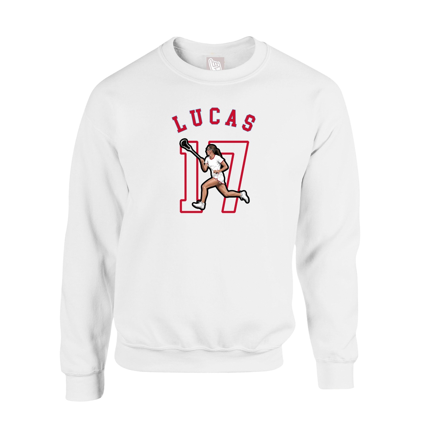 Fleece Crew — Shirsey Arch in White