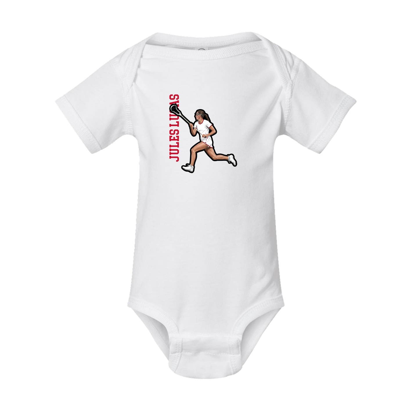 Baby Onesie — Name Vertical in White