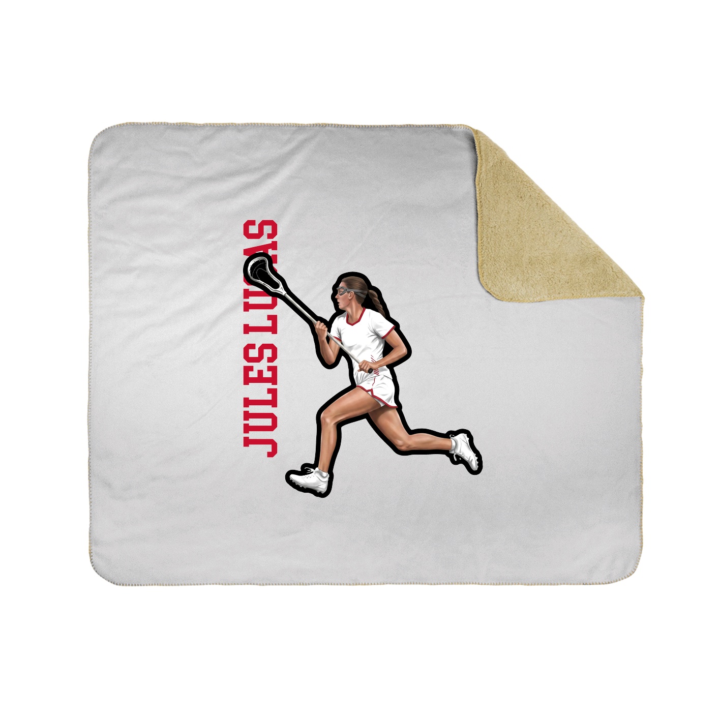 Throw Blanket — Name Vertical in White